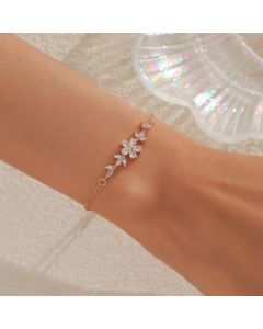 Diamond Flower Leaf Bracelet Niche Temperament Simple