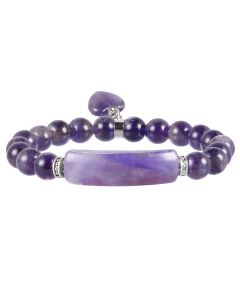 Crystal Round Beads Elbow Bracelet With Heart-shaped Pendant Bracelet