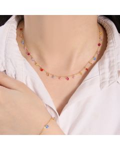 Design Versatile Round Color Zircon Bracelet Sterling Silver