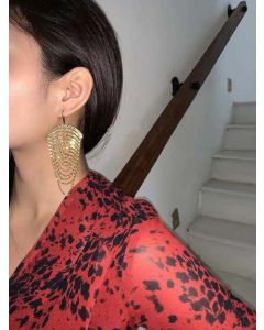Fashion Exaggerated Metal Texture Chain Layered Personality Earrings Ear Hooks Women