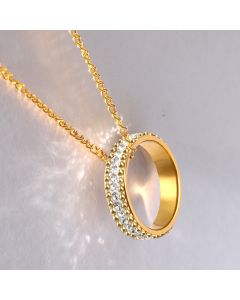 Gold-plated Stainless Steel Single Row Diamond Ring