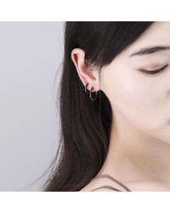S925 Sterling Silver Solid Circle Earrings For Men And Women