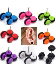 Popular Piercing Jewelry Acrylic Round Cake Barbell Earrings