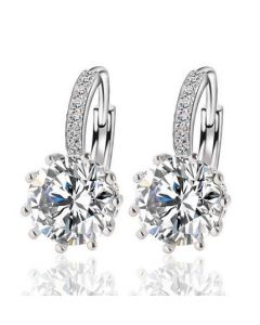 Temperament Metal Ear Crystal Zircon Earrings