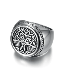 Asgard Crafted Handcrafted Stainless Steel Celtic Tree Of Life Circular Ring