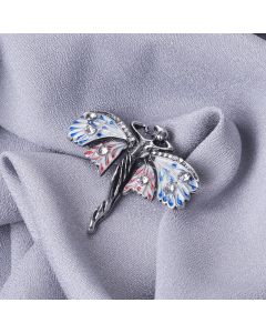 European And American Enamel Dripping Double Butterfly Brooch