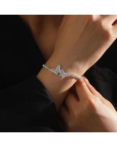 Women's Versatile Diamond Studded Butterfly Bracelet