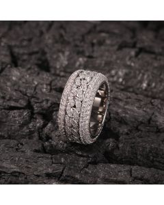 Hip Hop Micro Zircon Rotatable Cuban Ring