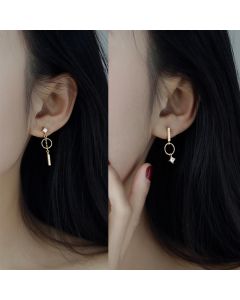 18K gold-covered geometric earrings