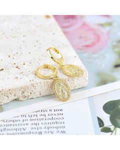 Santa Maria Mother Coin Earrings Retro Fashion