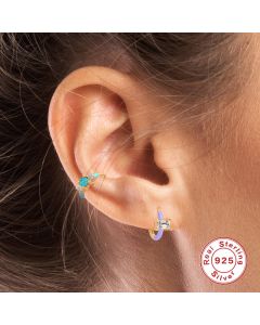 S925 Sterling Silver Dripping Earclip Rhinestone Earrings