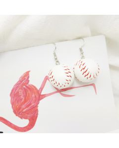 Leather Teardrop Round Baseball Earrings Plated Dangle Earrings Soft Ball