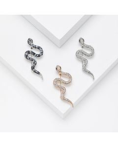Korean Style Creative Rhinestone Snake Brooch Ins Fashion Simple Clothing Accessories Personality Alloy Animal Pin