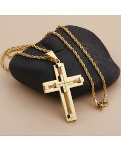 Titanium Steel Jewelry Cross Pendant Stainless Steel Men's Necklace