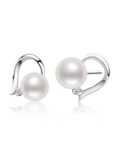 Retro White Drop-shaped Geometric Stud Earrings