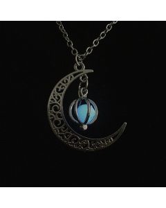 Luminous Bead Moon Pumpkin Pendant Necklace