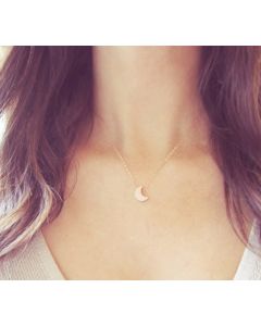 Fashionable Simple Thicken Moon Pendant Necklace