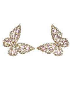 New Luxury Fashion Round Dangle Drop Korean Earrings For Women Big Butterfly Gold Earring for women Jewelry