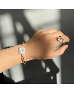 Freshwater Pearl Bracelet Mini Zircon Inlaid Pearl Pendant Gold-plated Bracelet