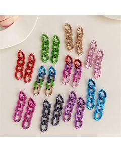 Acrylic Color Contrast Patchwork Earrings