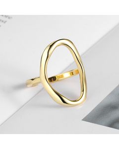 Irregular simple brass silver plated ring