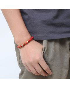 European And American Micro-set Beaded Red Turquoise Bracelet