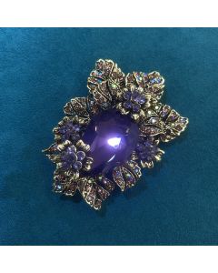 Crystal Glass French Flower Suit Jacket Pin