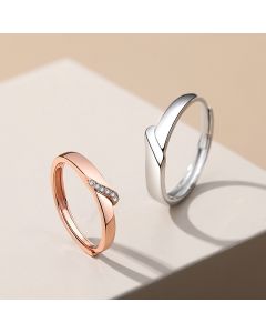 925 Sterling Silver Couple Rings A Pair Of Korean Rose Gold Ring Ins Style Simple Ring Female Niche Jewelry Gift