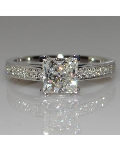 Square Diamond Princess Ring Four-claw Female Simulation Diamond Wedding Simple Japanese and Korean Fashion Diamond Ring Zircon Ring