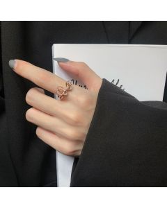 S925 sterling silver bow niche diamond design ring
