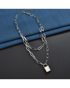 Lock-Shaped Double-Layer Thick Chain Sweater Chain