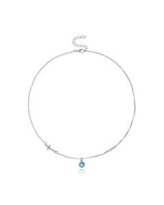 Pendant Fashion Cross Clavicle Chain Simple European And Beautiful Turquoise Necklace