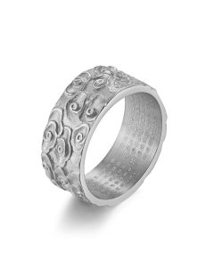 Chinese Style Buddhist Auspicious Cloud Heart Sutra Ring