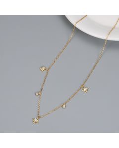 Sterling Silver INS Geometric Star Design Sense Net Red Wind Necklace Wild Clavicle Chain