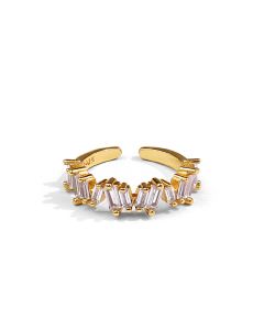 Little Fairy Sweet Cool Ins Forest Series Translucent Micro-Inlaid Zircon Ring Female Dadongmen Popular Classic Irregular Ring
