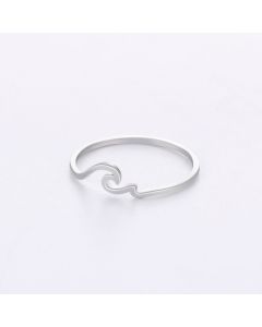Cut Stainless Steel Sea Wave Shape Ring