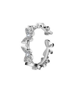 Fashion Micro Diamond Dancing Butterfly Ring