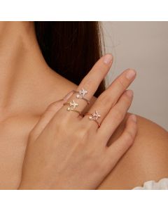 S925 Sterling Silver Sailing Distance Opening Ring
