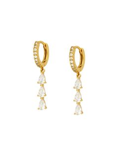 Sterling Silver Earrings Multi-Zircon Drop Earrings