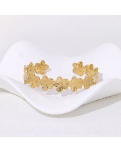 Niche Design 18K Gold Non-fading Opening Stainless Steel Bracelet Women