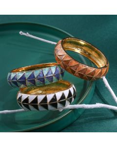 New Exquisite Retro Oil Dripping Two-color Gold Tracing Bracelet