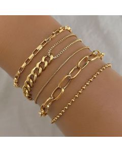 Hip Hop Snake Bone Chain Bracelet Suit Vintage