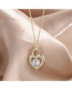 Fashion Fashion Jewelry Life Lock Love Love Lock Female Pendant Diamond Crossing Gold Set Chain