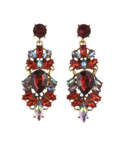 Fashion Exaggerated Earrings Retro Alloy Trend Earrings Geometric Diamond Long Earrings