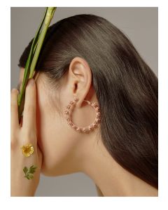 Exaggerated Big Hoop Flower Earrings