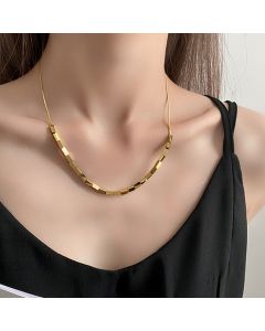 Small Square Snake Bone Chain Necklace Female Summer Ins Tide 