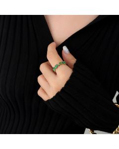 Vintage Fashion Black Zircon Copper Ring
