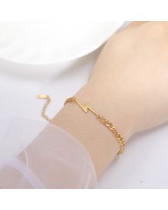 Double Hole Lightning Pendant Titanium Steel Women's Bracelet