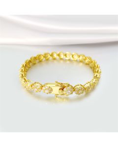 Hip Hop 925 Silver Tennis Chain Moissanite Bracelet