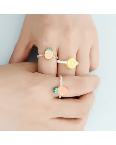 Sweet Wind Soft Clay Ring 3-piece Set Cute Gir